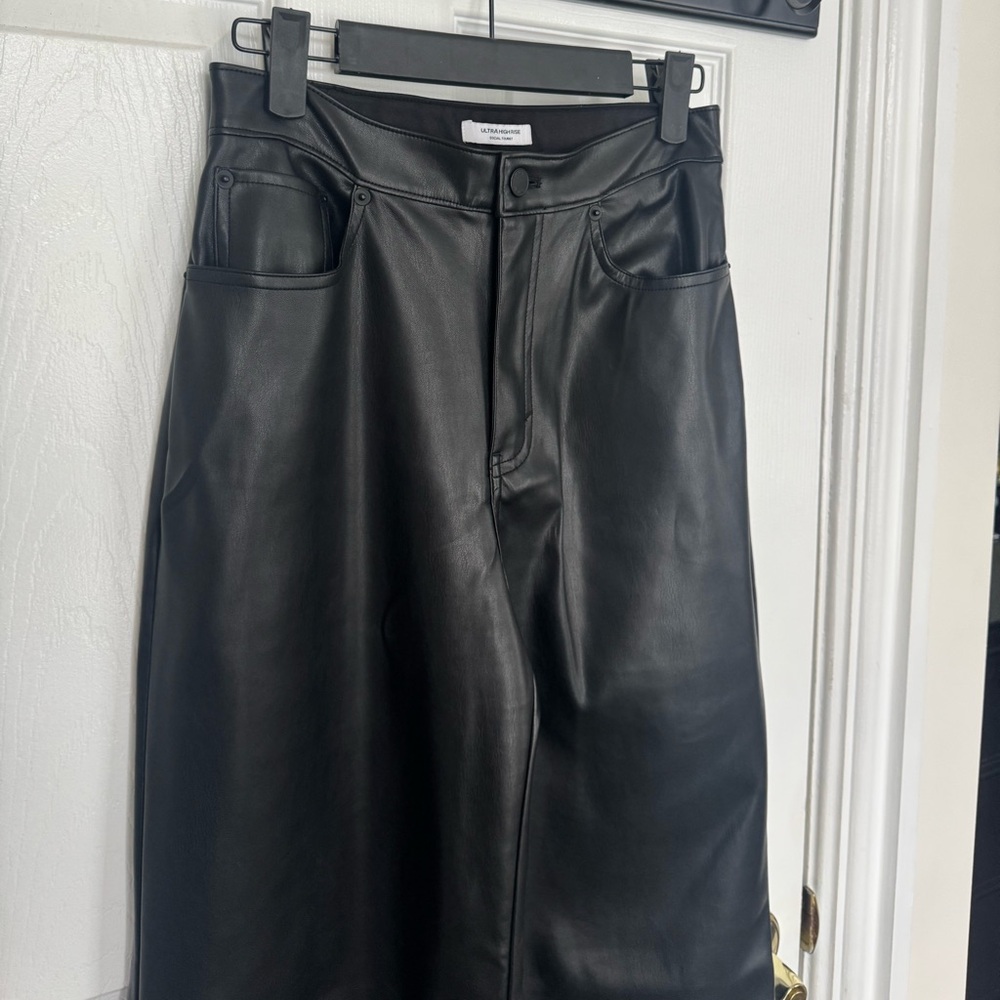 Hollister Black Faux Leather Pants
